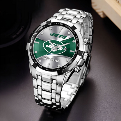 NYJ x NFL Alloy Men Quartz Watch - Custom Name DATND TANTD