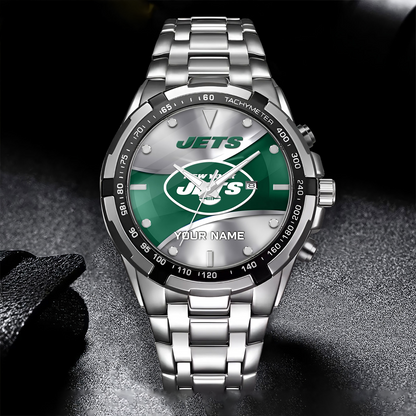 NYJ x NFL Alloy Men Quartz Watch - Custom Name DATND TANTD