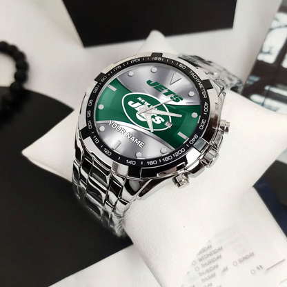 NYJ x NFL Alloy Men Quartz Watch - Custom Name DATND TANTD