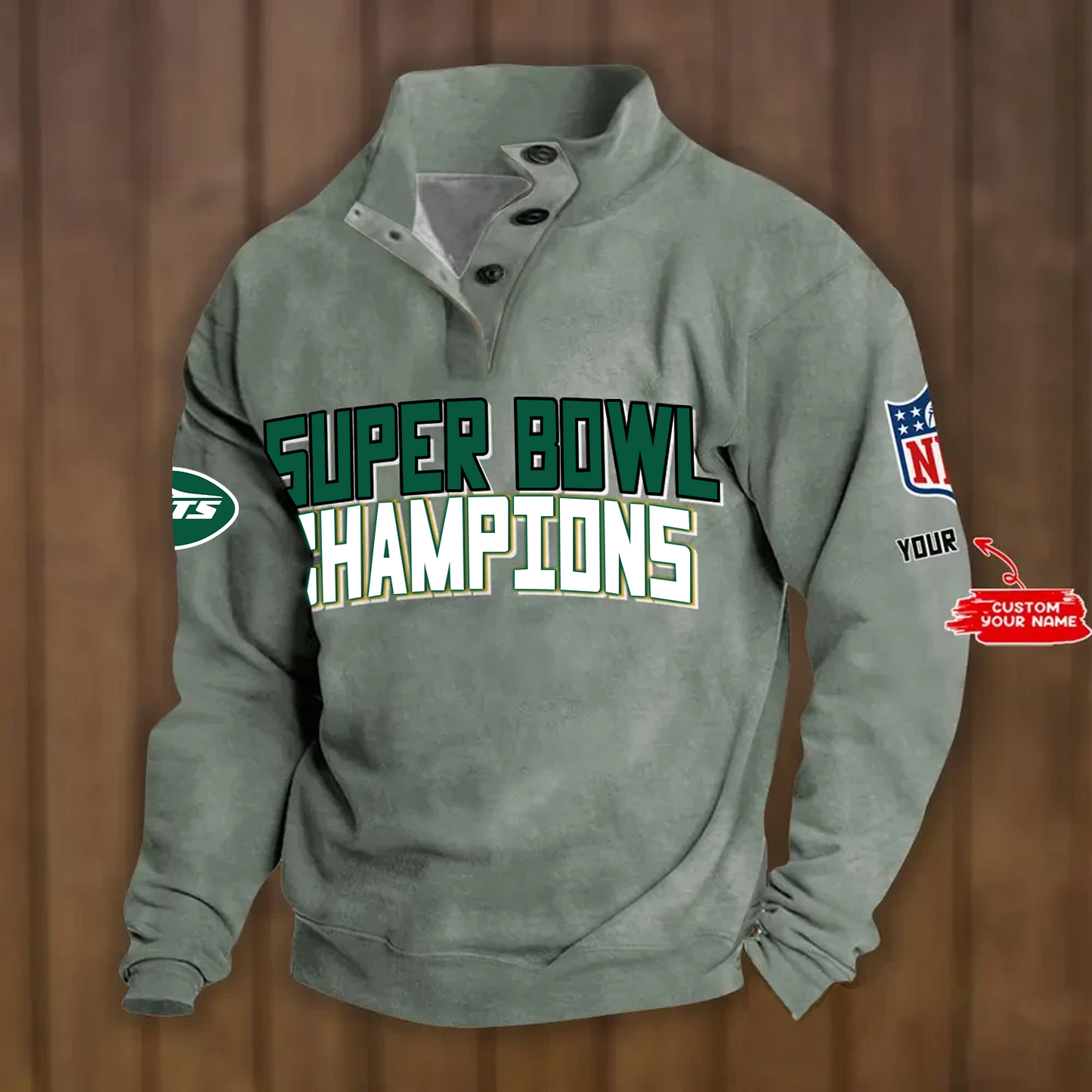 NYJ x NFL Double Breasted Stand Collar Hoodies DATND TANTD