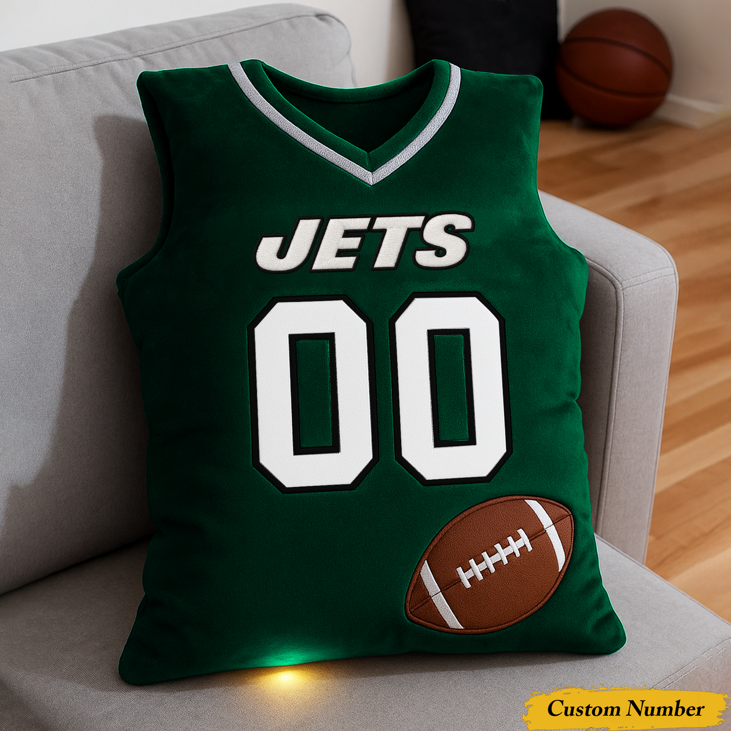 NYJ x NFL Personalized Graphic 3DPrint Football Jersey Pillow DDT CTND