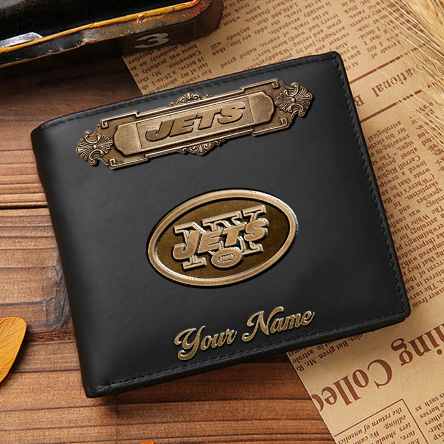 NYJ x NFL Premium Leather Wallet DatND DVT