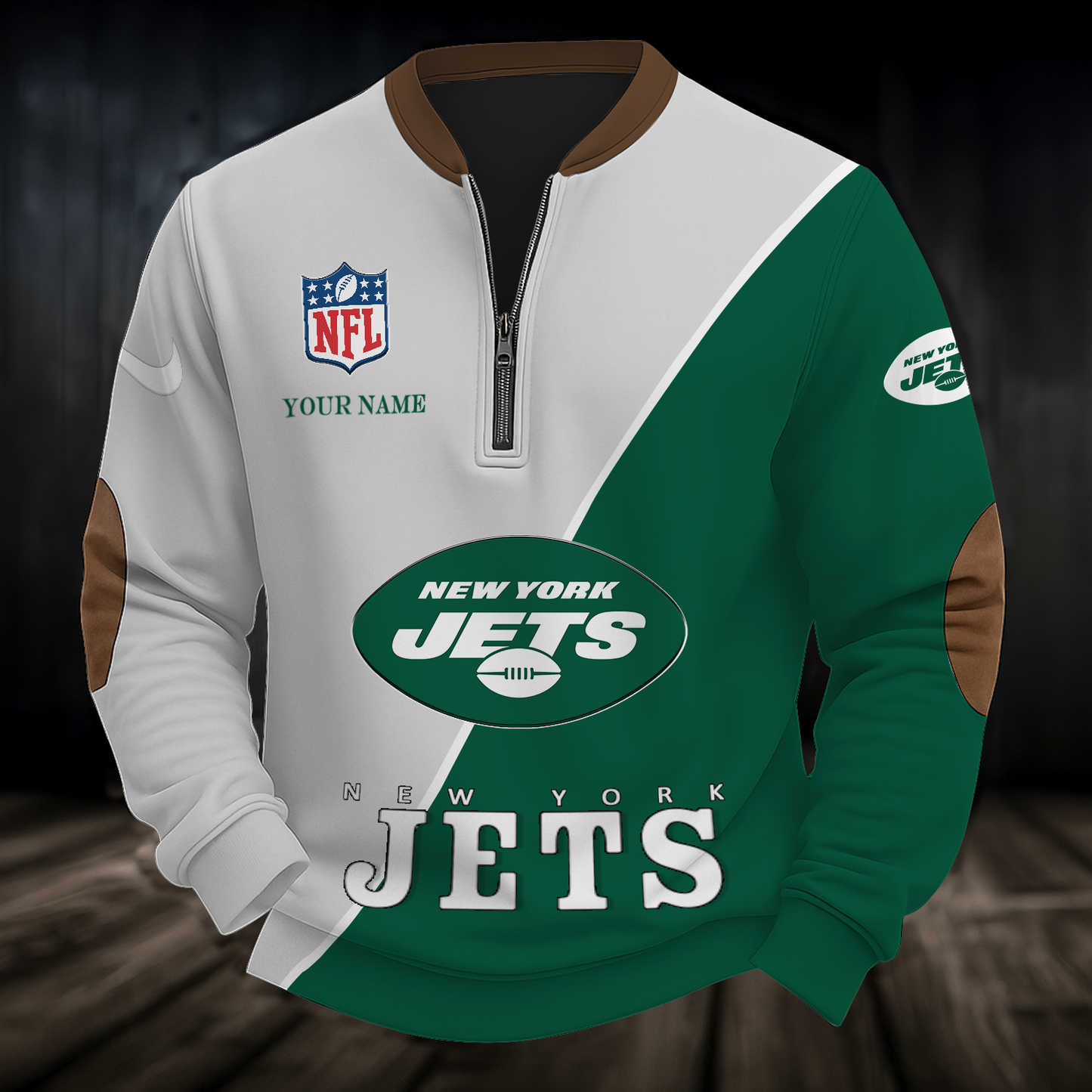 NYJ x NFL Premium Personalized Game Day Quarter-Zip DatND ThuongNH