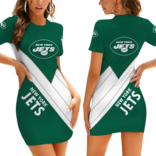 NYJ X NFL Short Sleeve Bodycon Mini Dress DATND THUONGNH