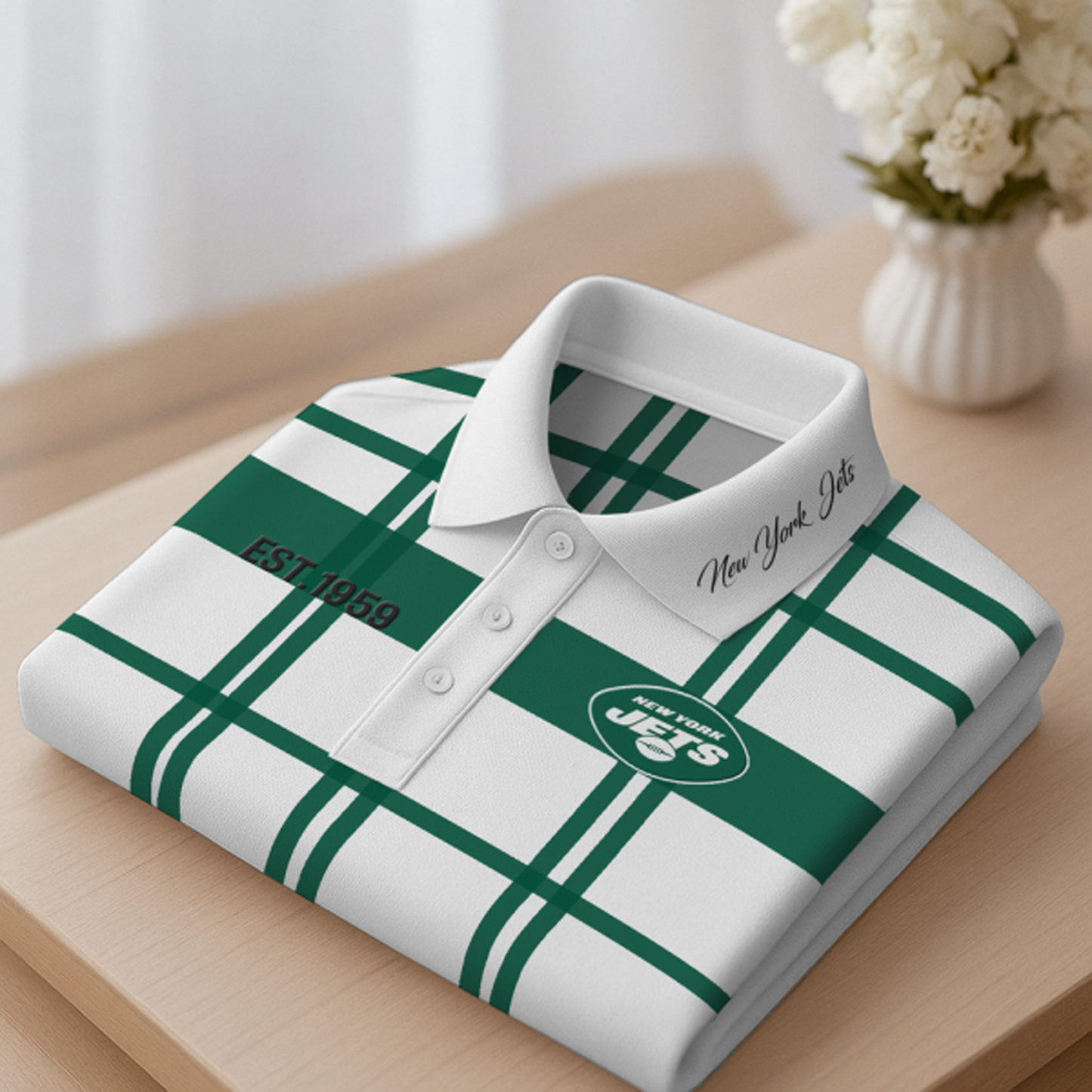 NYJ X Premium NFL New Polo Long Sleeve V1 NAK NHT