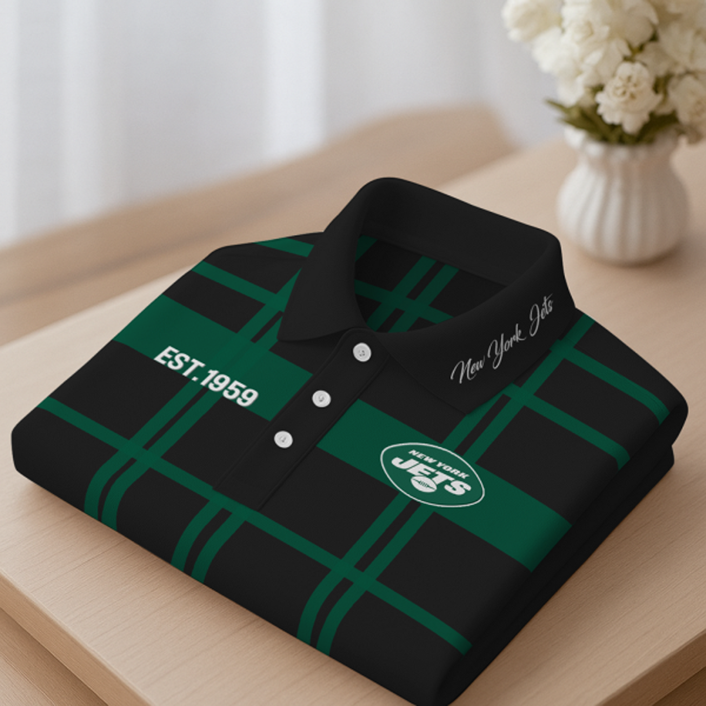 NYJ X Premium NFL New Polo Long Sleeve V1 NAK NHT
