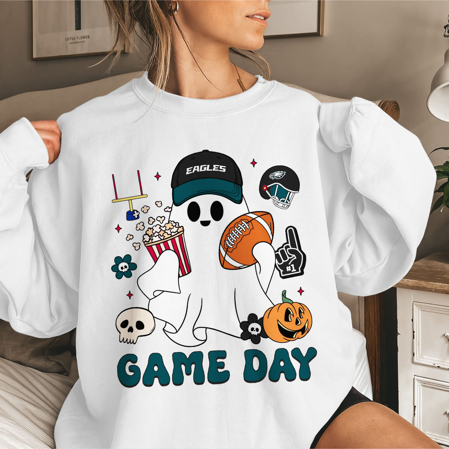 PE Game Day Football Ghost Sweatshirt DDT NTL