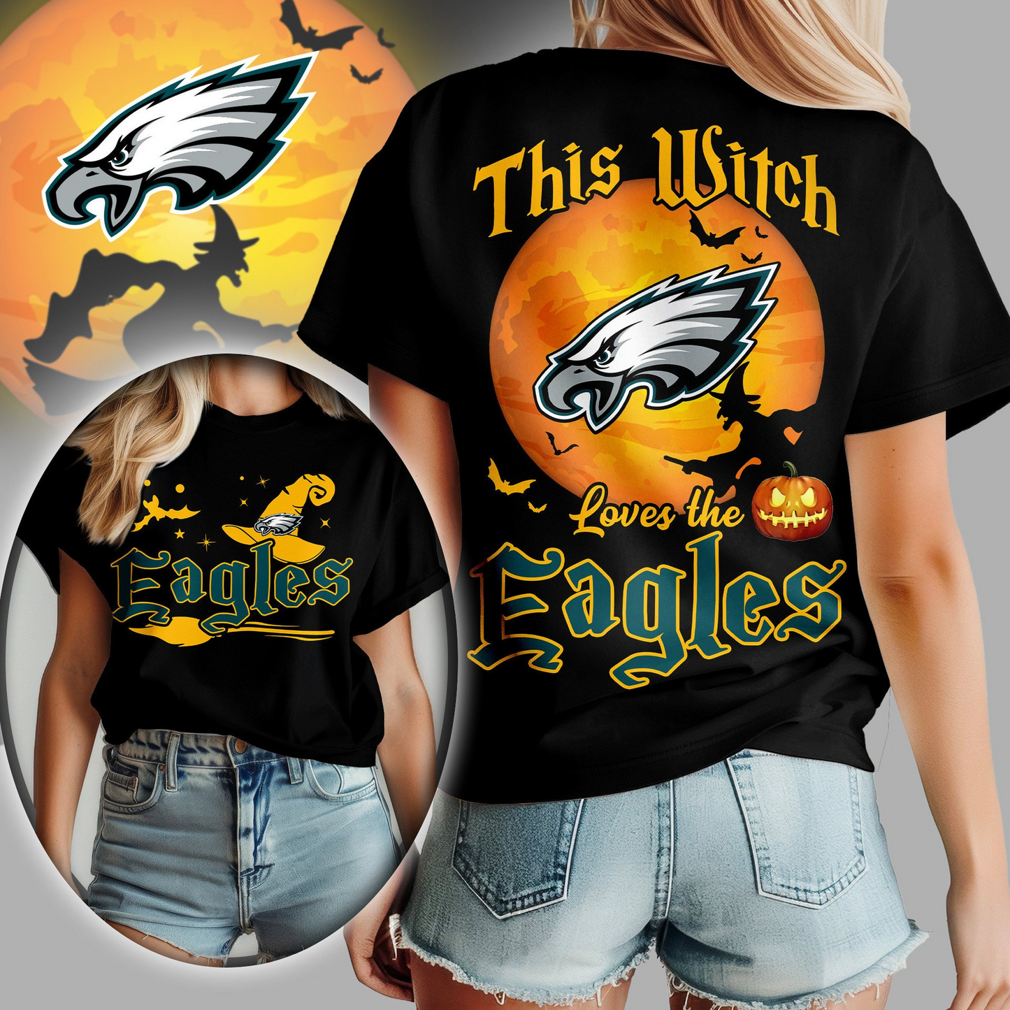 PE Premium NFL Halloween Witch Women Shirt DDT CTND