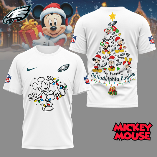 PE Premium NFL Mickey Mouse Christmas 3D Shirt DDT CTND