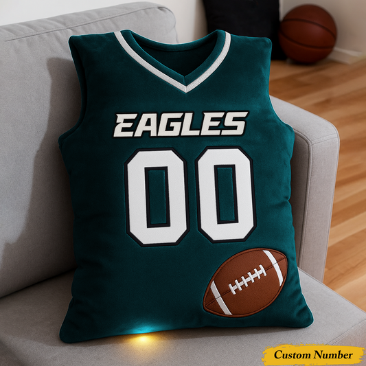 PE x NFL Personalized Graphic 3DPrint Football Jersey Pillow DDT CTND
