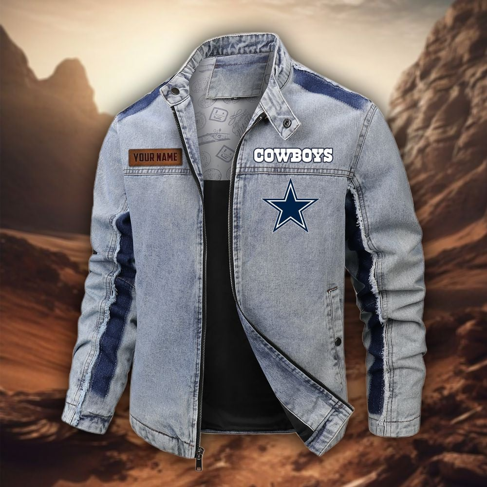 Personalized DC Premium NFL Street Scar Denim Jacket DDT CTND