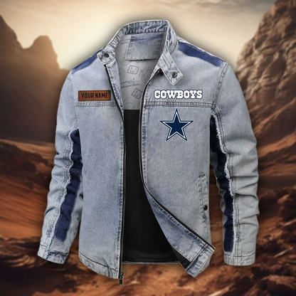 Personalized DC Premium NFL Street Scar Denim Jacket DDT CTND