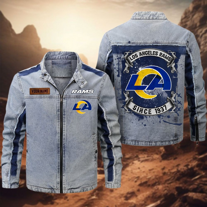 Personalized LAR Premium NFL Street Scar Denim Jacket DDT CTND