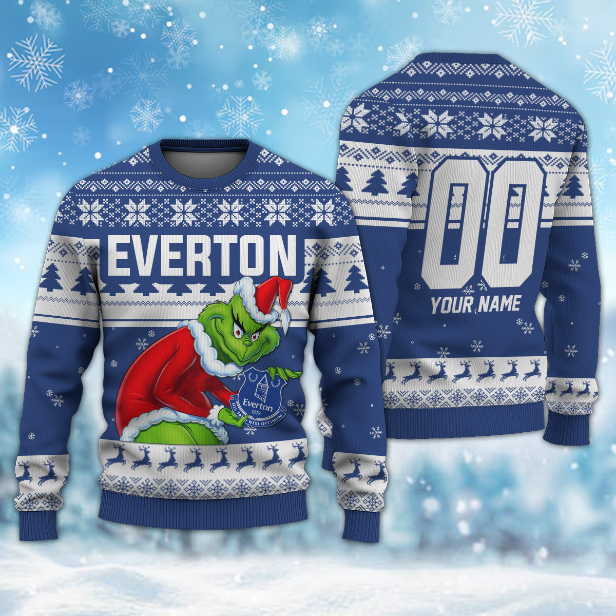 Personalized Name & Number EVE - Grinch Christmas Ugly Sweater DDT NTL