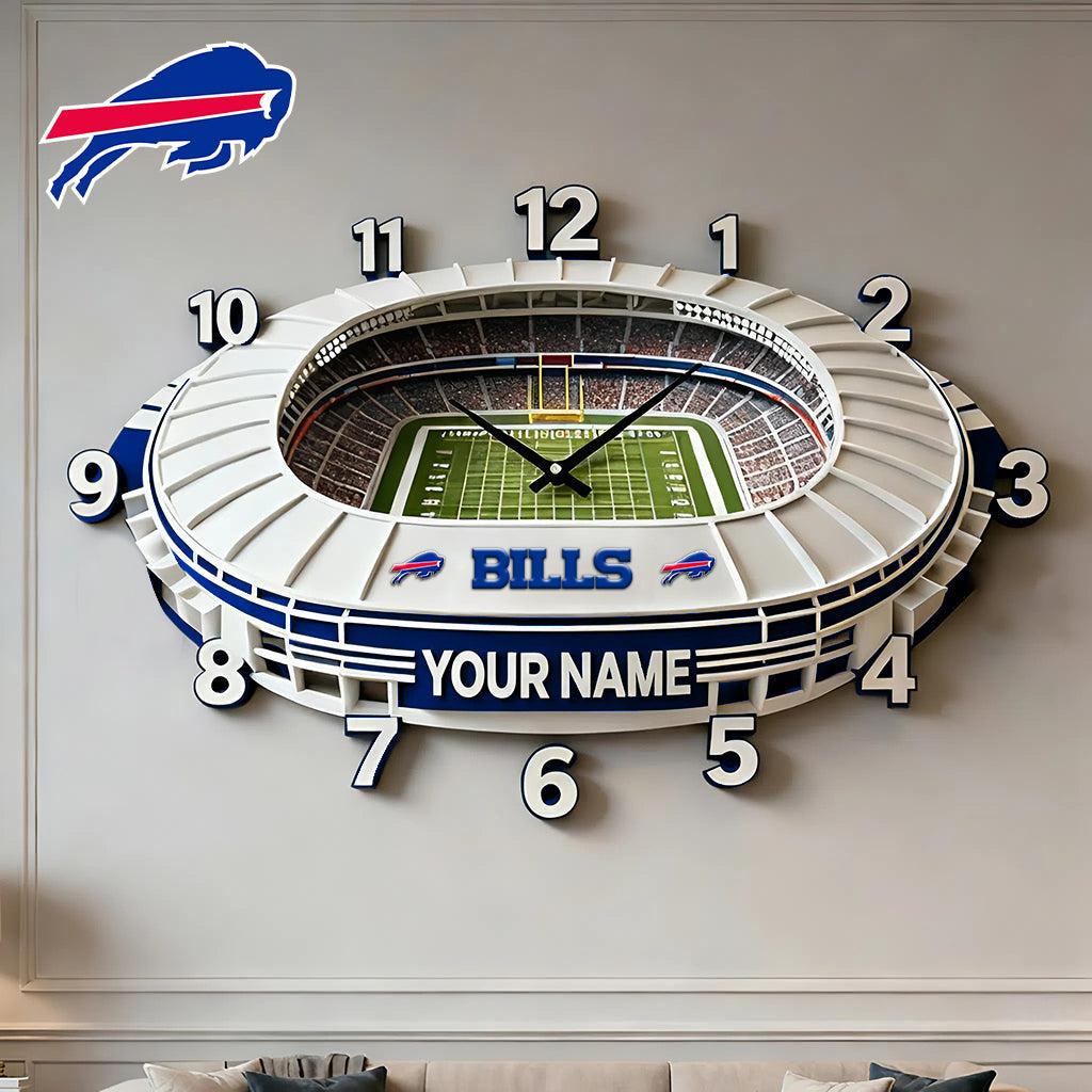 Personalized NFL BUF Stadium Theme Clock V1 NAK NHM