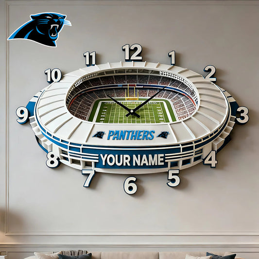 Personalized NFL CAR Stadium Theme Clock V1 NAK NHM