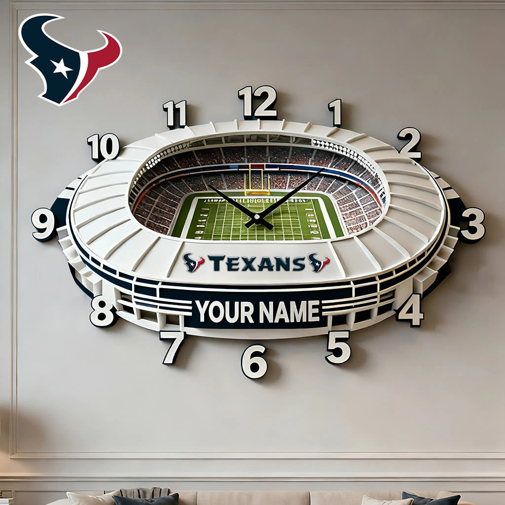 Personalized NFL HOU Stadium Theme Clock V1 NAK NHM