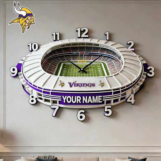 Personalized NFL MIN Stadium Theme Clock V1 NAK NHM
