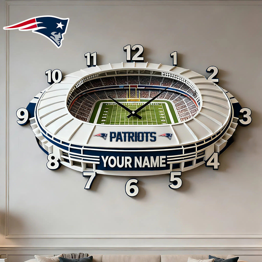 Personalized NFL NE Stadium Theme Clock V1 NAK NHM