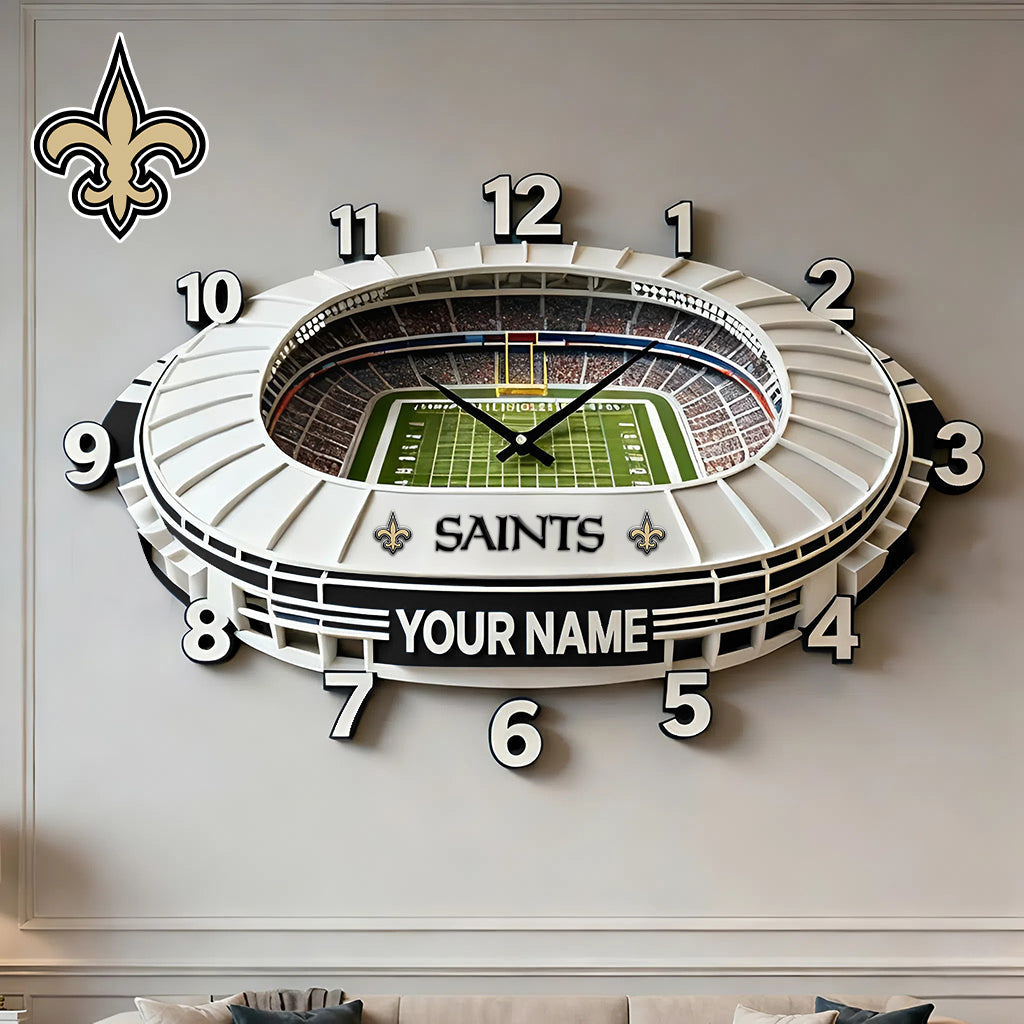 Personalized NFL NO Stadium Theme Clock V1 NAK NHM