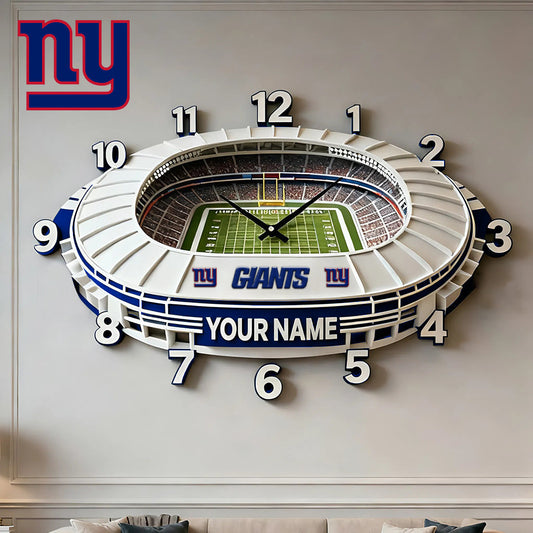 Personalized NFL NYG Stadium Theme Clock V1 NAK NHM
