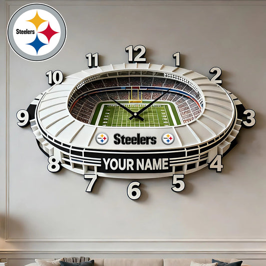 Personalized NFL PIT Stadium Theme Clock V1 NAK NHM
