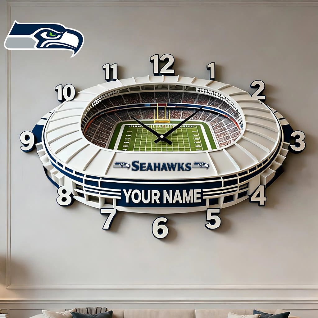 Personalized NFL SEA Stadium Theme Clock V1 NAK NHM