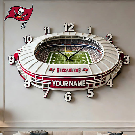 Personalized NFL TB Stadium Theme Clock V1 NAK NHM