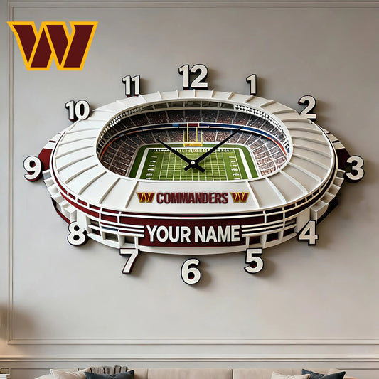 Personalized NFL WAS Stadium Theme Clock V1 NAK NHM