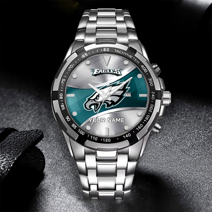 PHI x NFL Alloy Men Quartz Watch - Custom Name DATND TANTD