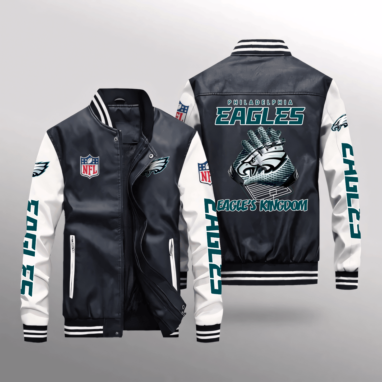 PHI x NFL Leather Bomber Jacket DATND TANTD