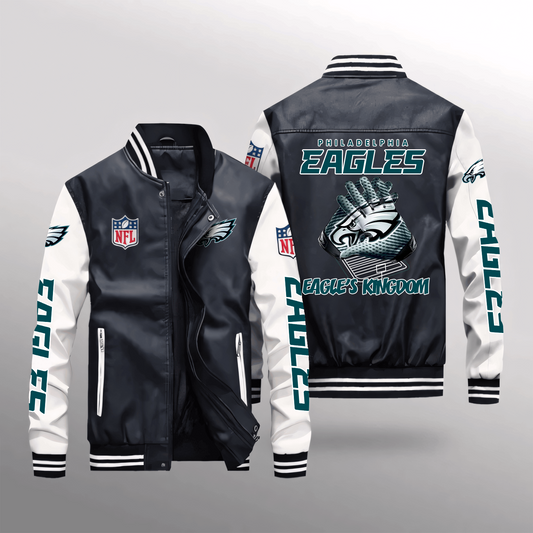 PHI x NFL Leather Bomber Jacket DATND TANTD