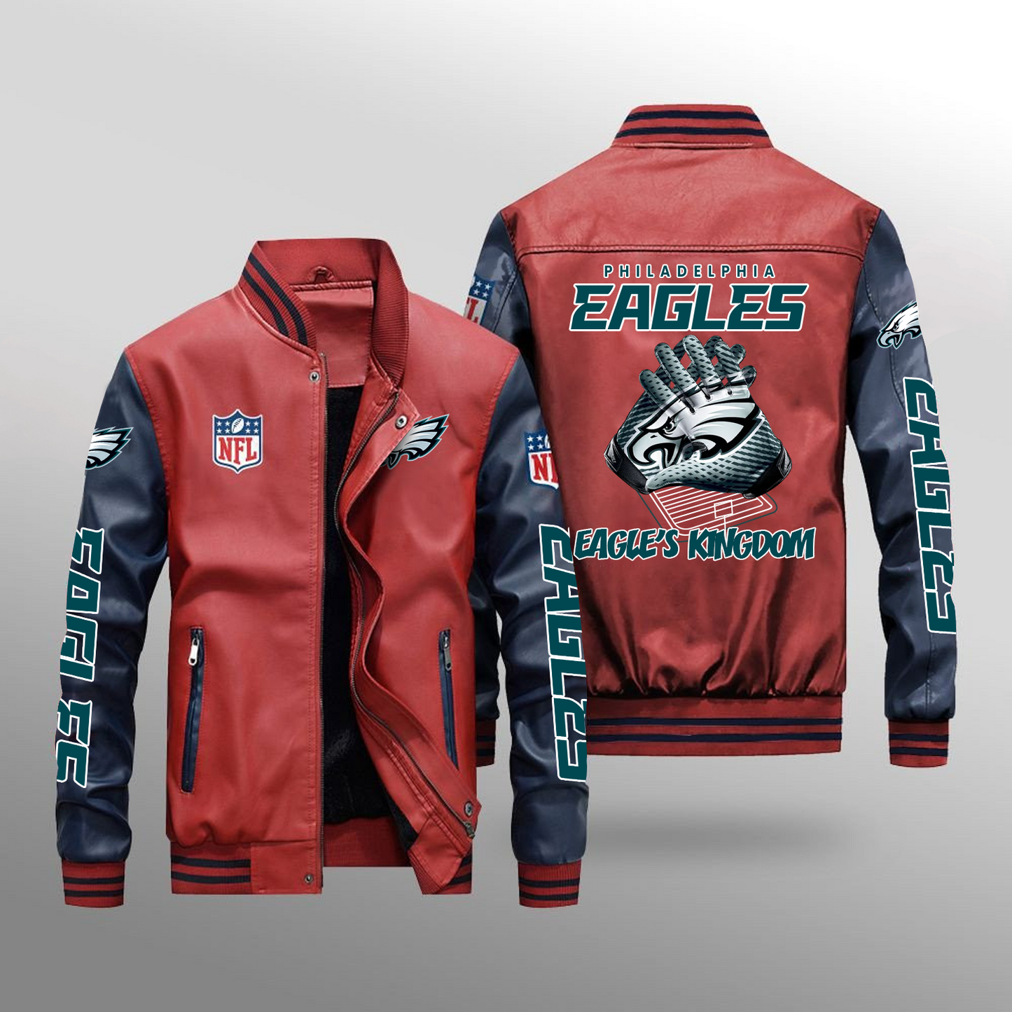PHI x NFL Leather Bomber Jacket DATND TANTD
