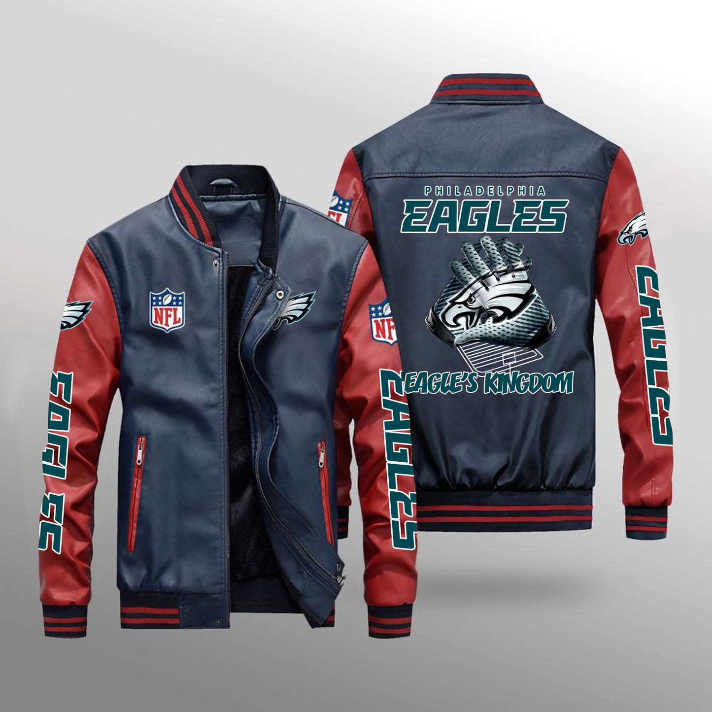 PHI x NFL Leather Bomber Jacket DATND TANTD