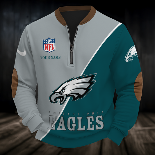 PHI x NFL Premium Personalized Game Day Quarter-Zip DatND ThuongNH