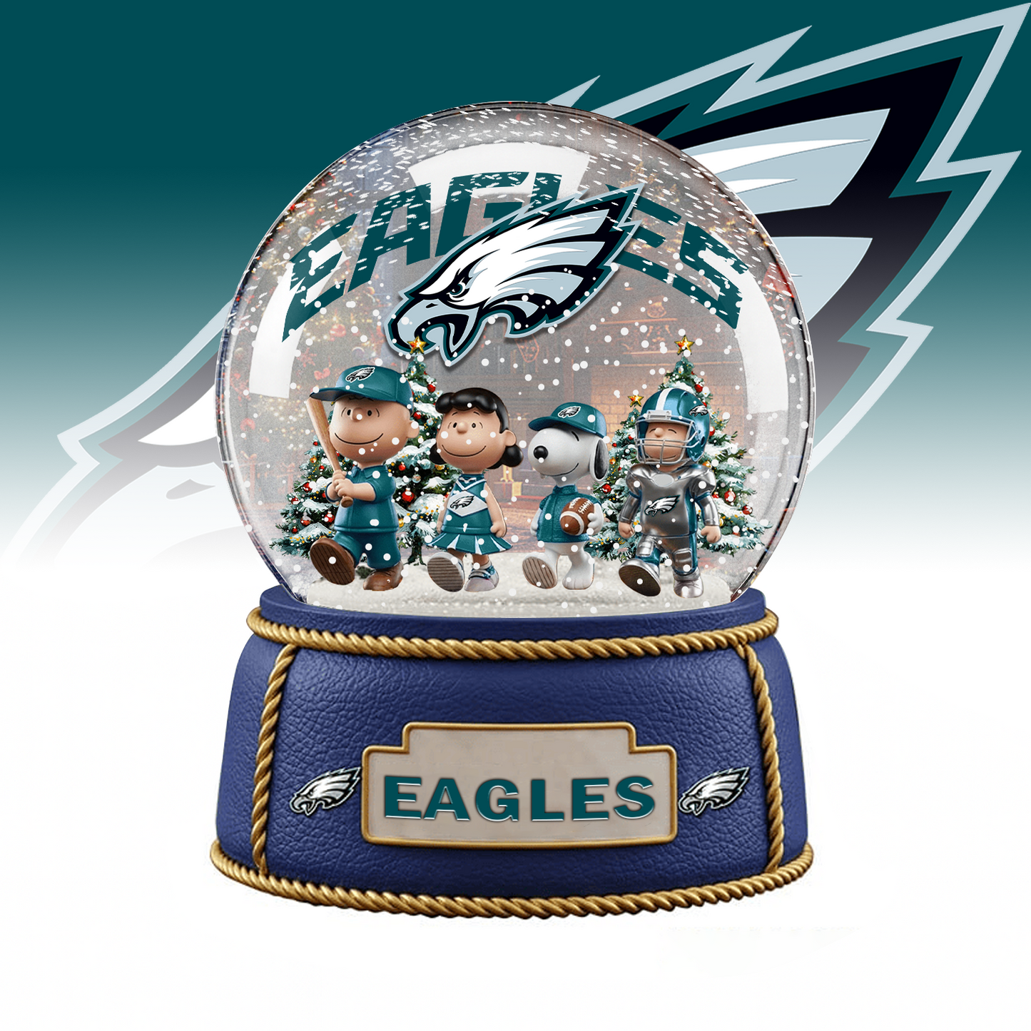 PHI x NFL Snoopy  Christmas Acrylic Block Plaque TUANND TANTD