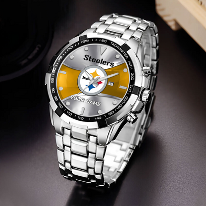 PIT x NFL Alloy Men Quartz Watch - Custom Name DATND TANTD