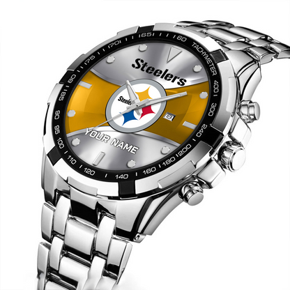 PIT x NFL Alloy Men Quartz Watch - Custom Name DATND TANTD