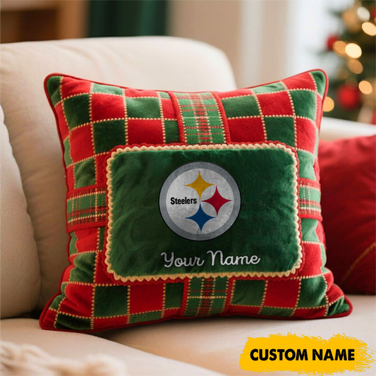 PIT x NFL Christmas New Square Pillow DatND DVT
