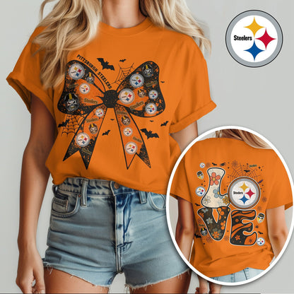 PIT x NFL Halloween Bow 3D Shirt 0409 DatND DVT