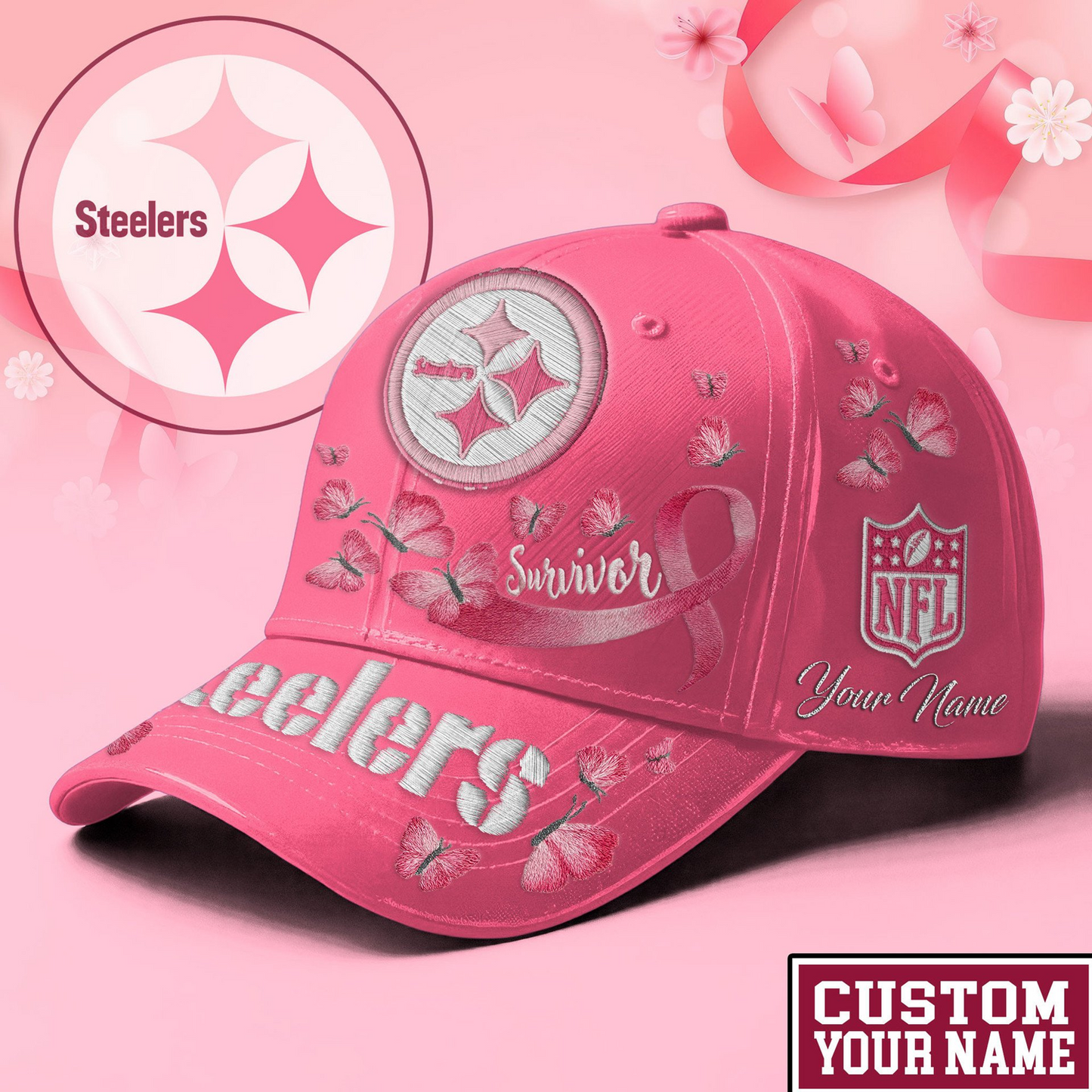 PIT x NFL Premium Classic Cap Breast Cancer Survivor