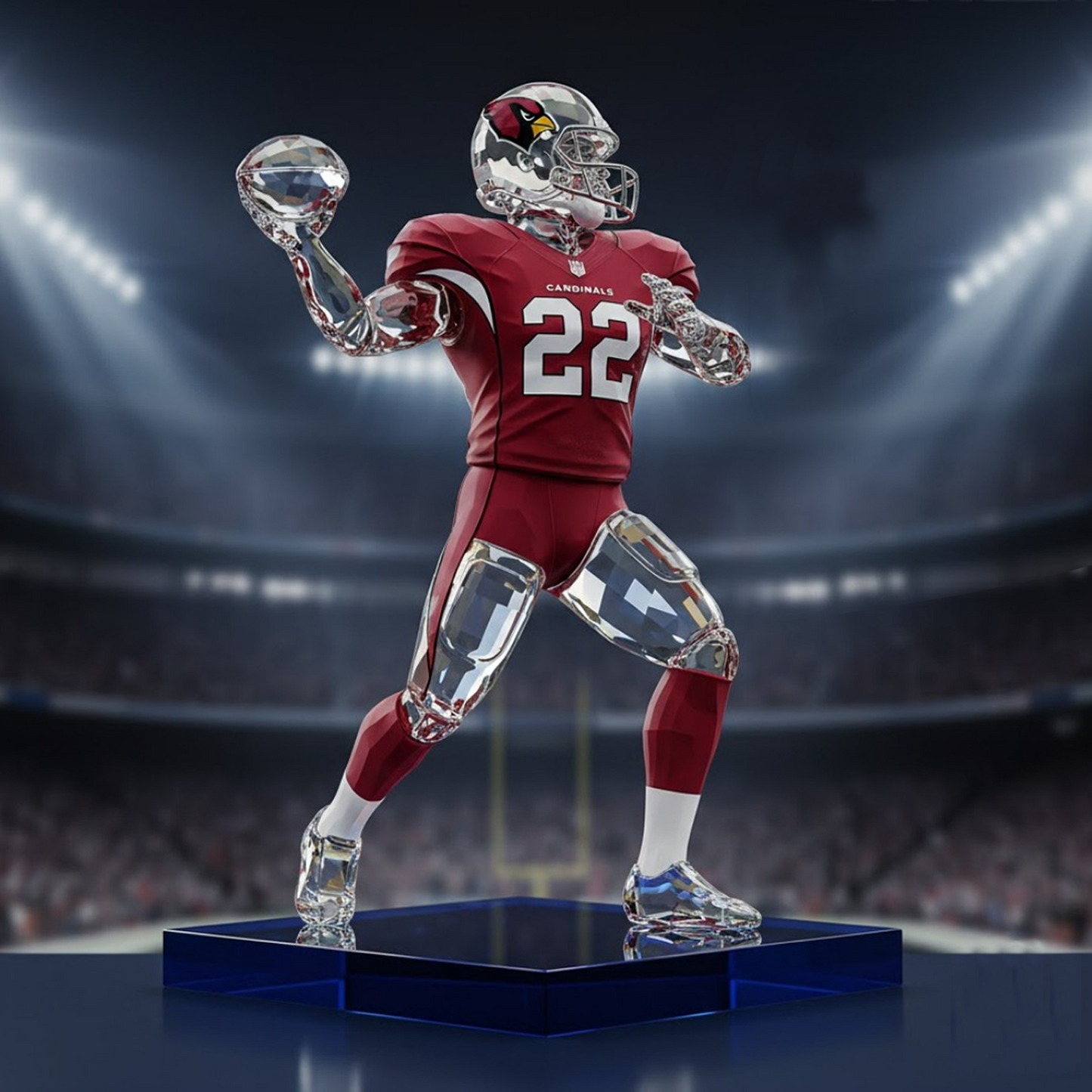 Premium ARI x NFL Crystal Style Desktop Ornament DatND DVT