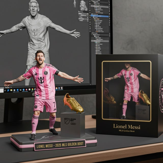 Premium MLS LNM Golden Boot 2025 Winner Acrylic Plaque V3 NMD TTV