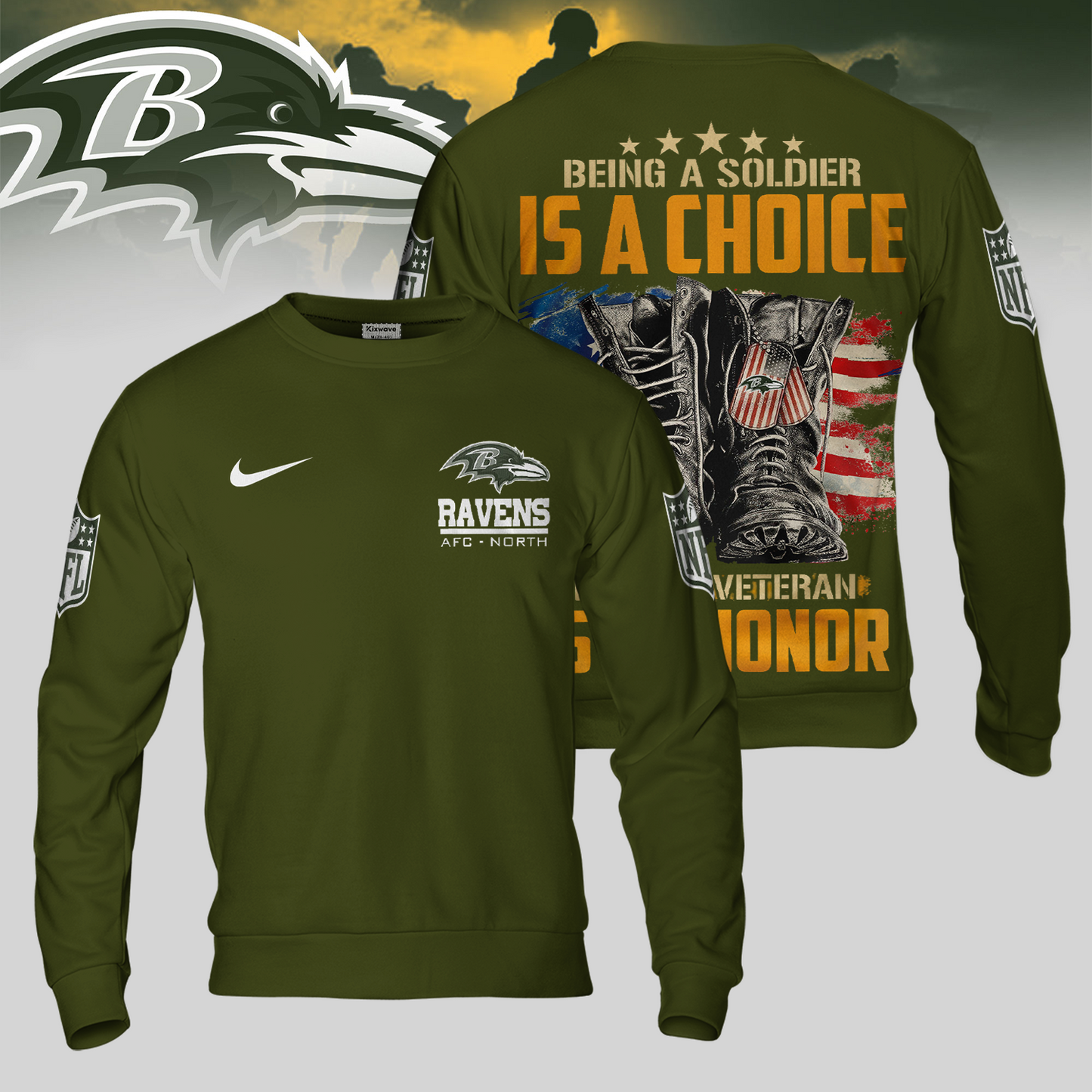Premium NFL BAL Army Veteran Shirt V1 NMD 221025 TTV