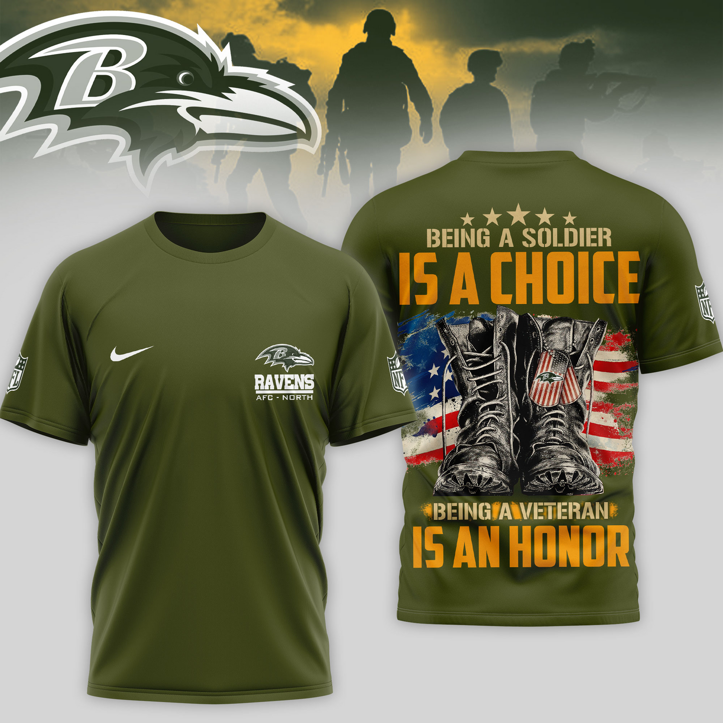 Premium NFL BAL Army Veteran Shirt V1 NMD 221025 TTV
