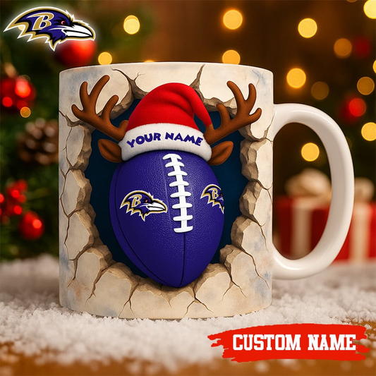 Premium NFL BAL Christmas Football Ceramic Mug V2 NMD TTV