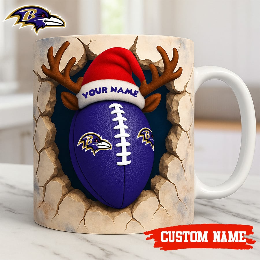 Premium NFL BAL Christmas Football Ceramic Mug V2 NMD TTV