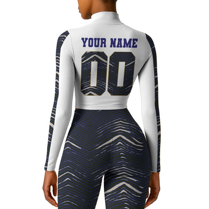 Premium NFL BAL Long-Sleeve Crop Top Sports Jacket and Leggings V1 NMD TTV