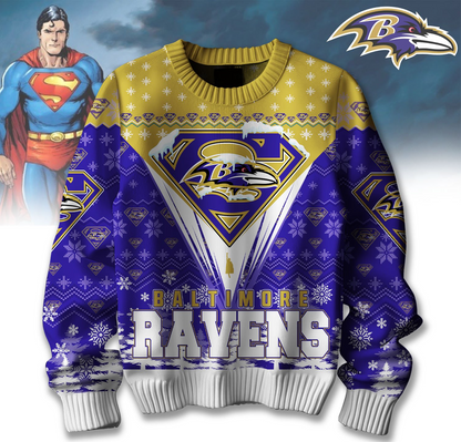 Premium NFL BAL Merry Super Christmas Sweater V1 NMD TTV