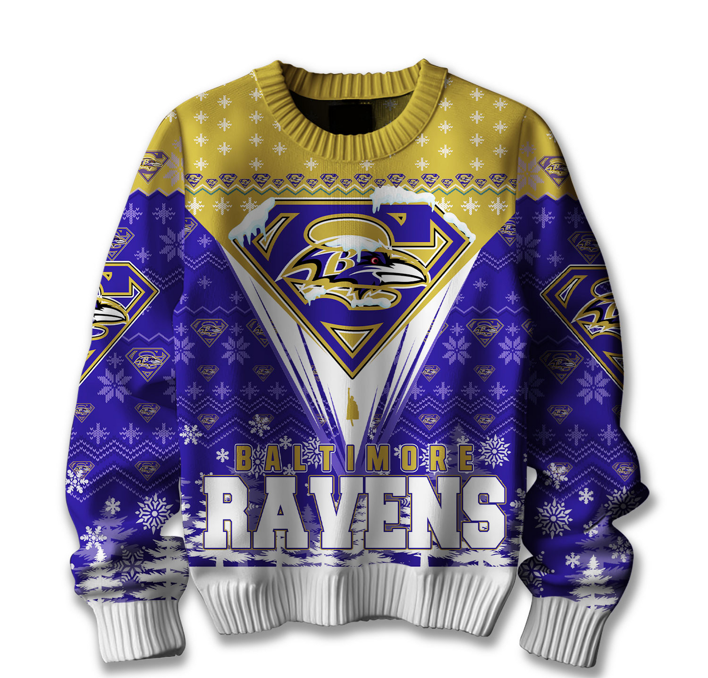 Premium NFL BAL Merry Super Christmas Sweater V1 NMD TTV